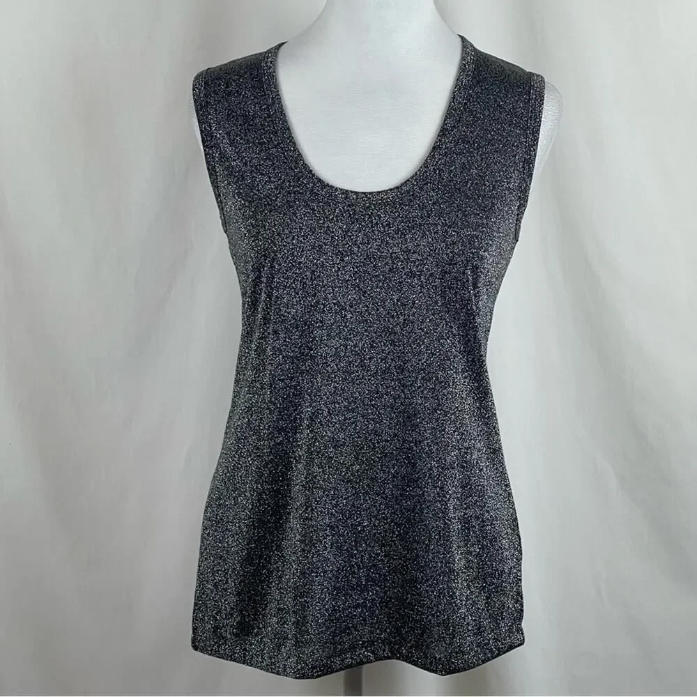 J. Crew Metallic Silver Sleeveless Tank Top NWT Size S Whimsical Rave